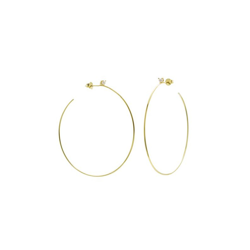 Pendientes de Aro Dorados con Mini-Perla MD17876-A Pendientes de Aro Dorados con Mini-Perla MD17876-A