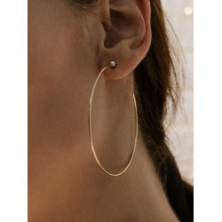 Pendientes Aros Dorados Con Mini Perla 17876-A