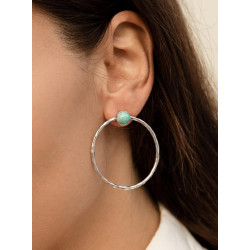 Pendientes Aro Con Piedra Amazonita 17878-A
